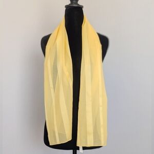 Vintage 90s Romcom Elegant Preppy Butter Yellow Sheer Italian Scarf